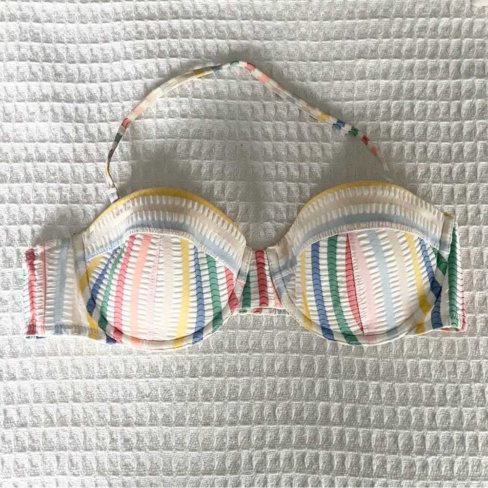 J. Crew rainbow striped bikini top size 36B